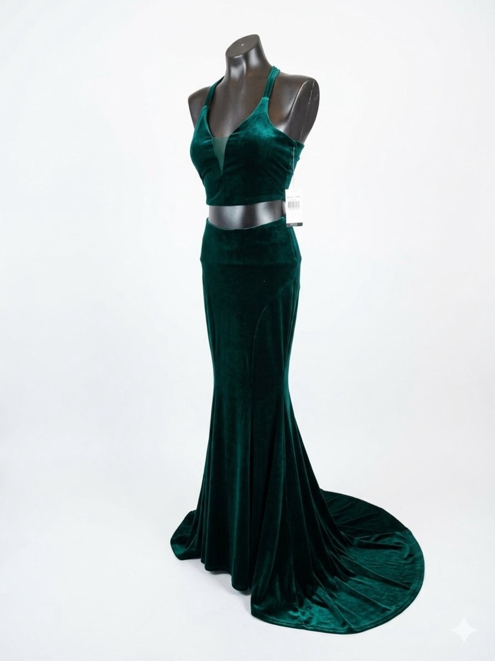 Emerald Velvet Maxi Mermaid Skirt for Women